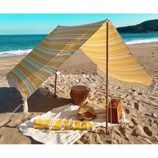 감성 스트라이프 미니타프 해변 공원 차박용 캠핑 폴대포함, 추가 해변 못(6개 1set)