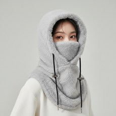 믿추 기모 바라클라바 후드넥워머 오토바이 방한, 연그레이, 1개