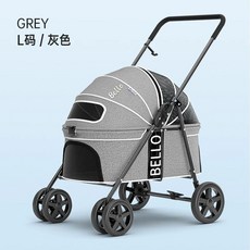 경량 강아지유모차 일체형 접이식 중형견 저상형 개모차 M 유모차, F. 그레이 사이즈 L