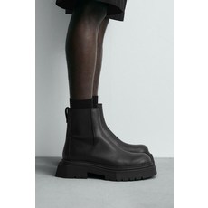 ZARA 자라 남성 포멀 슈즈 스니커즈 레더 청키 첼시 부츠 - 블랙 167214