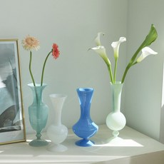 앤틱 빈티지 오팔린 북유럽 오브제 화병 꽃병 4type 37983pc 1(pc), 화이트