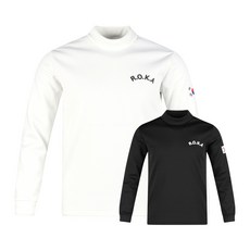 럭스골프 남성 코리아아미 로카티 하프넥 기모 긴팔 티셔츠 SH25W405