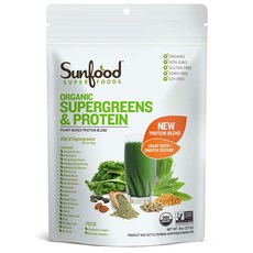 Sunfood 綠色超級植物蛋白粉 無麩質, 227g, 1個