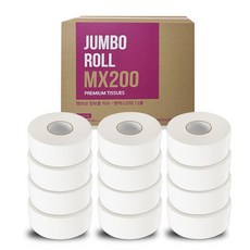 우림 2겹 업소용 점보롤 12롤 MX200-엠보싱천연펄프(12롤) 고급형, 12세트, 1개, 200m