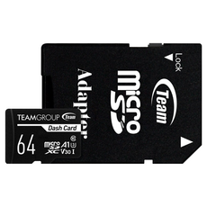 TEAM 十銓 Dash Micro SDXC UHS-I U3 V30 A1 行車記錄器 記憶卡, 1個, 64GB, 64GB