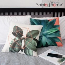 아트박스/샤이닝홈 러프 소파 쿠션(솜포함) 45x45 보태니컬에세이 2P