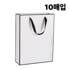 선물용 종이쇼핑백, 10개, 블랙앤화이트