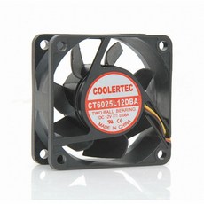 COOLERTEC 팬쿨러 CT-6025L12DBA-3P/2볼/60mm/25T/3핀 케이스쿨러, 선택없음, 1개