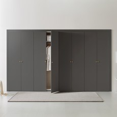 보루네오 피아 여닫이 붙박이장 30cm, 다크그레이 30cm