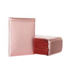 包發材 玫瑰金鋁膜氣泡信封袋 - 加厚防震保護自黏袋 - 小型物品郵寄首選, 100個