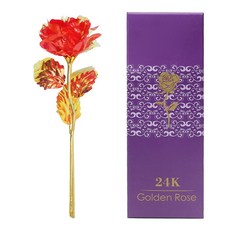 24k 금장미 황금꽃, 09 장미 (RED) 고급형박스, 1세트