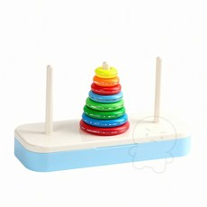 칼라 하노이탑8단 하노이탑쌓기 교구 장난감 사고력, 1개