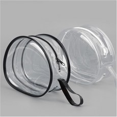 J&J 라운드 투명 파우치 소형지퍼백, 투명(화이트)