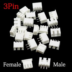 100Pcs JST XH2.54 2/3/4/5 핀 터미널 플라스틱 쉘 수 플러그 + 암 소켓 와이어 커넥터 XH 2P 3P 4P 5P, 50 Male 50 Female, 3Pin