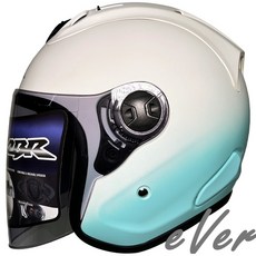 CBR S-90 RX-7 雙色 平白水綠 漸層 R帽 雙D安全帽, 1個, S(55~56cm)