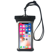 스윔어바웃 IPX8 TPU 4중잠금 투명 측면버튼 아이폰 갤럭시 스마트폰 방수팩, 블랙 (WP01)