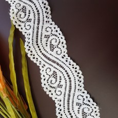 dklace 스판레이스모음 / 레이스 6122 폭 6cm 자가드, 화이트, 5개