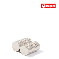 초강력 네오디움 원형 자석 10mm x 2mm, 30개, 실버