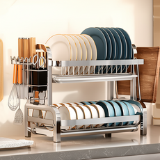 잘사는집 304 올스텐 식기 건조대, 1개, 실버, 2단