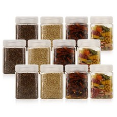 냉장고 사각(화이트) 보관용기(소 300ml) 12개, 1세트