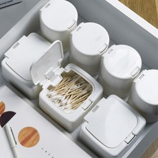 화장솜 면봉 헤어끈 화장소품 수납 원터치 소품정리함, 1