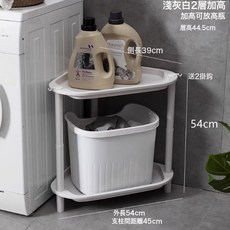 DIU 浴室置物架塑料衛生間三角架水桶洗臉盆收納架加厚帶輪層架落地式, 1個, 如圖