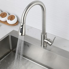 Loha 樂活家 SUS304 無鉛不鏽鋼 抽拉式廚房水龍頭 冷熱兩用 A09, 1個