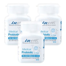 in-vet 醫護益生菌 犬用 30顆, 3個, 維護免疫皮膚腸胃保健