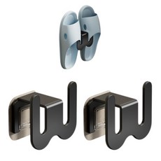 무타공 부착식 욕실 비누거치대, 2개, 블랙