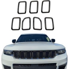 토카투스 전면 그릴 메시 인서트 키트 2022년 2023년 2024년 지프 그랜드 체로키 L 2021년 ABS 탄소 섬유 7개, 토카투스 전면 그릴 메시 인서트 키트 2022년 202