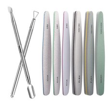 네일 파일 손톱 파일 8개 세트 스펀지 네일 파일 손톱 연마 큐티클 푸셔 양면 큐티클 처리 젤네일용 네일 케어 세트 150 180 240 100/180 220/280 1000/40