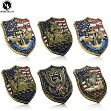 기념주화 화폐 수집 취미 동전 미 해군 250주년 기념 주화 배지 1776-2026 군사 챌린지 코인 메달 베테랑들을 위한 선물, [02] 3pc-set