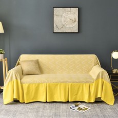 유니버설 감성 전면풀 소파커버 다용도 매트리스용 커버형, 웨이브래리-골든