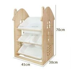 兒童房玩具櫃 玩具收納架 實木收納筐 傢用整理櫃 兒童繪本架 多層儲物櫃 抽屜式書櫃 展示櫃, 蘑菇房子三層45*30*70