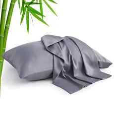 베델라이트 바디 베개 커버 대나무로 만든 레이온 잠자는 사람과 밤의 땀을 위한 쿨링 실크처럼 부드러운 회색 20x54인치