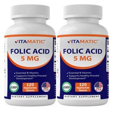 Vitamatic 2개세트 고함량 엽산 5mg(5000mcg) 120정 (총 240정)
