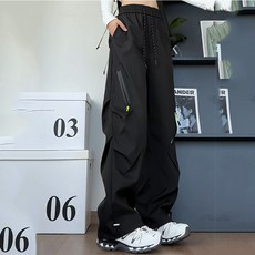 FANSYLI 남녀공용 등산바지 봄가을 방풍 방수 작업복바지 커플 아웃도어 트레킹 등산바지 빅사이즈 루즈핏 캐주얼 카고 바람막이바지 XR2512D27