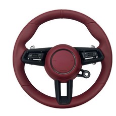 Panamera碳纖維方向盤改裝 適用於保時捷911卡宴BoxsterMacanPanamera改裝車, 1個, 全皮不帶氣囊