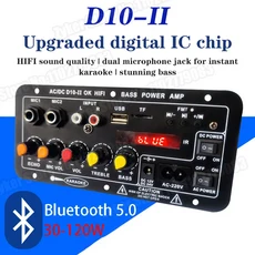 D10-II 차량용 블루투스 앰프 보드 AUX TF 카드 USB 30-120W 4 Ohm 40W 스피커용 EU 서브우퍼 오디오 모듈 220V 12V 24V, 상세페이지 참조