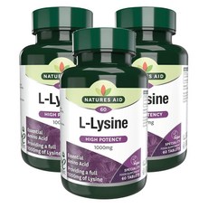 영국 네이처스 에이드 natures aid L-Lysine 하이포텐시 L 라이신 1000mg, 60정, 3개