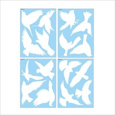 조류 방지 창문 스티커 흰색 탈착식 정전기 유리 장식 스티커 경고, 투명한