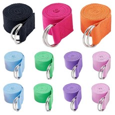 DICOSMETIC 14피스 7가지 색상 요가 스트랩 운동 조절 가능한 면 텐션 밴드 스트레칭 금속 D링 버클 여성 남성 필라테스 댄스 171530