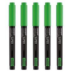 모나미 에딩슈퍼 형광펜 600/사각닙/캡식, 그린(G), 5개입