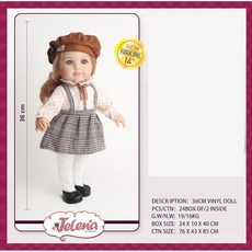 環保搪膠精美娃娃時尚裝玩具禮物, A款36公分搪膠娃娃【opp袋裝】, 1個