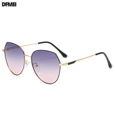 DFMEI 大臉顯瘦偏光墨鏡女夏潮圓臉海邊復古太陽鏡