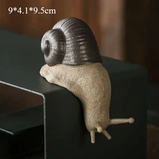 세라믹 수제 작은 달팽이 차 장식품 미니 시뮬레이션 동물 홈 데코 테이블 꽃 미미 펫 젠 데스크 장식, 02 A big