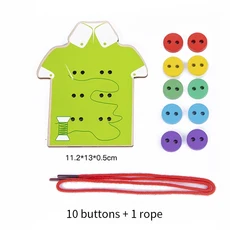 쿠쿠스토어 어린이 나무 몬테소리 신발끈 옷 단추 끼우기 놀이 교육 학습 보조 도구, 01 C