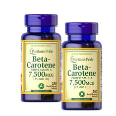 퓨리탄스프라이드 베타카로틴 프로비타민A 25000IU 소프트젤 Puritans Pride Beta-Carotene, 2개, 250정