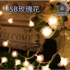 USB玫瑰花燈 氣氛燈/彩燈/裝飾/燈串/造景/庭院/聖誕/吊燈/花園/露營/造型/求婚, 1個, 3米