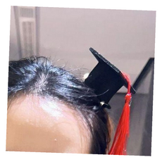 대학생선물 20대여성 우정픽 모자형 머리장식, 블랙